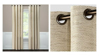 
              95"x54" Diamond Weave Window Curtain Panel Tan - Threshold
            