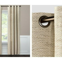 95"x54" Diamond Weave Window Curtain Panel Tan - Threshold