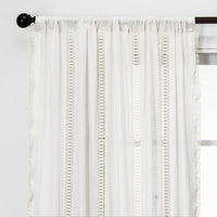 
              106cm x 241cm Lace Trim Light Filtering Window Curtain Panel Sour Cream (Two Panel)
            
