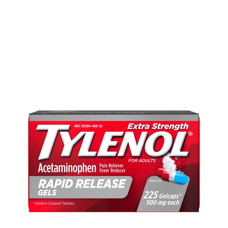 TYLENOL Extra Strength Rapid Release Gels with Acetaminophen, 225 ct DLC: Juin26