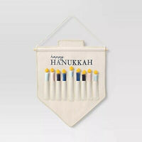 Happy Hanukkah Wall Hanging Menorah Cream - Threshold™