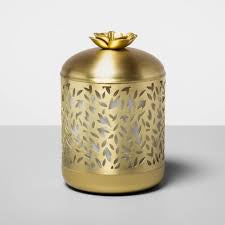 200ml Metal Flower Cutout Color-Changing Oil Diffuser Gold - Opalhouse