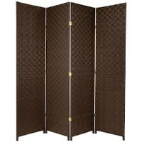 6 ft. Dark Brown 4-Panel Room Divider