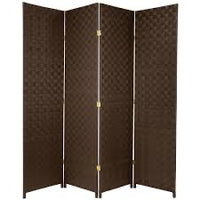 6 ft. Dark Brown 4-Panel Room Divider