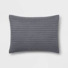 Standard Garment Washed Microfiber Quilt Sham Charcoal - Room Essentials