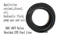 
              16 Feet 8AN AN8 1/2" Fuel Line Hose Braided Stainless Steel Oil Gas Fuel Hose Line Black 2.
            