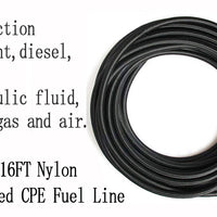 16 Feet 8AN AN8 1/2" Fuel Line Hose Braided Stainless Steel Oil Gas Fuel Hose Line Black 2.