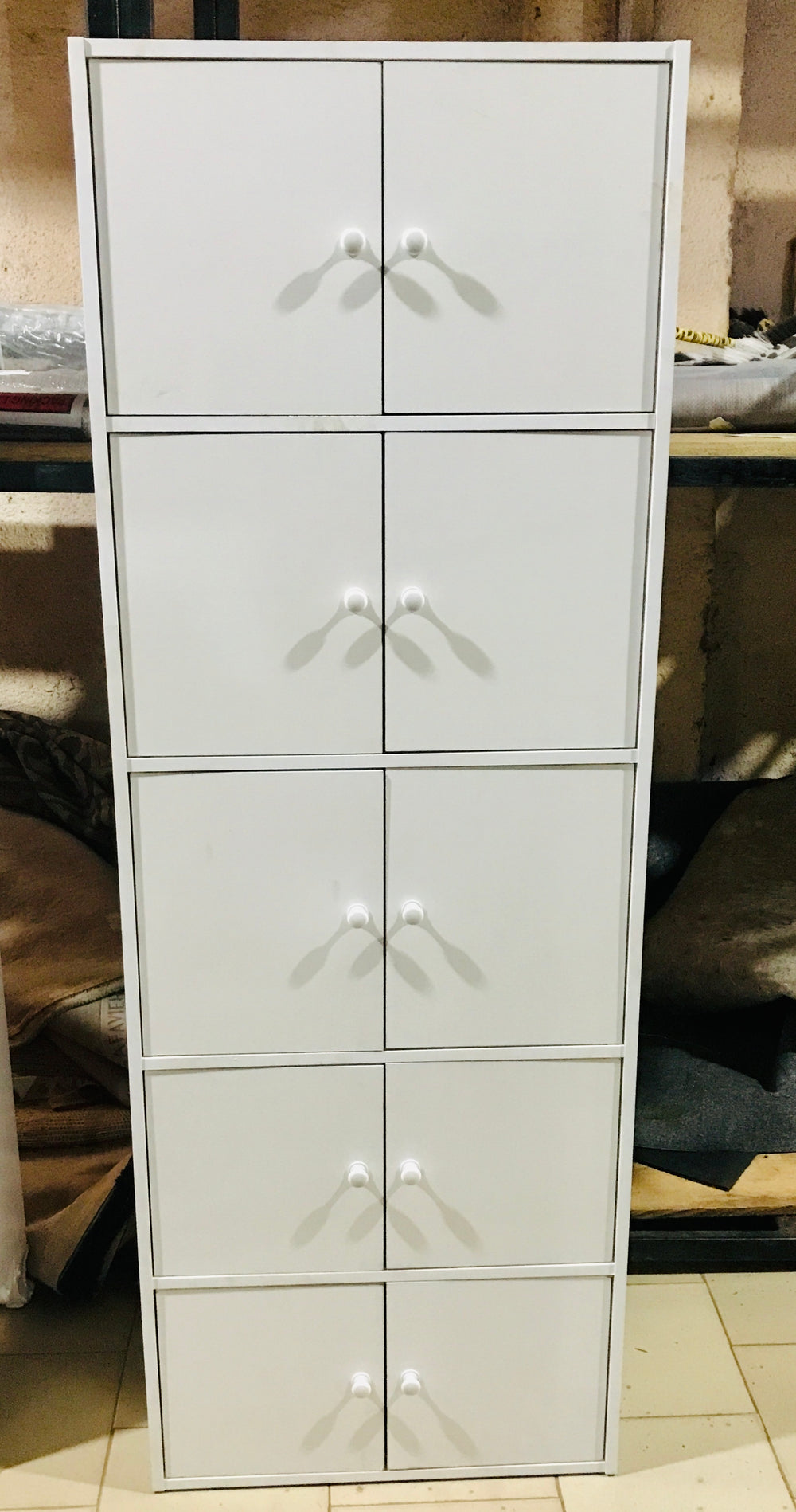 5 Double portes Etagere - Bk, Mh, Ch, Wh Or Grey [60 x 40 x 172 cm]