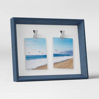 3" X 4" Wedge Double Clip Picture Frame Navy - Room Essentials™