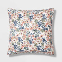 
              Standard Floral Printed Family Friendly Sham Cream - Threshold™
            