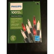Philips 100ct Christmas Incandescent Smooth Mini String Lights Red White and Clear