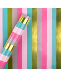 Foil Dotted Striped Gift Wrap - Spritz™
