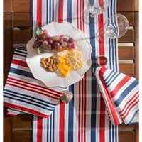 108"x14" Patriotic Stripe Table Runner Blue/Red - Design Imports