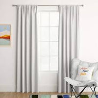 
              106cm x 160cm Heathered Thermal Room Darkening Curtain Panel White  One Panel
            