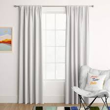106cm x 160cm Heathered Thermal Room Darkening Curtain Panel White  One Panel