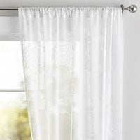 137cm x 213cm Amber Medallion Sheer Curtain Panel Off White ( ONE Panel)