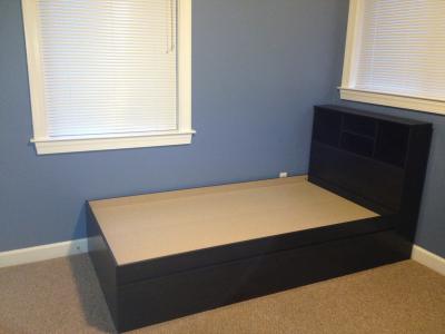 Mainstays Mates Storage Bed with Bookcase Headboard, Twin, Cinnamon Cherry
