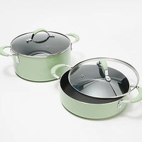 Goodful 4-Piece 3-qt and 5-qt Hammered Stock Pot Set