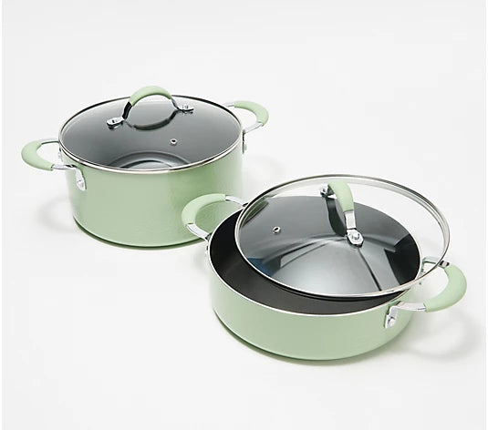 Goodful 4-Piece 3-qt and 5-qt Hammered Stock Pot Set