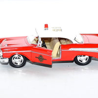 Kinsmart 1957 Chevrolet Bel Air Fire Chief Car in Red