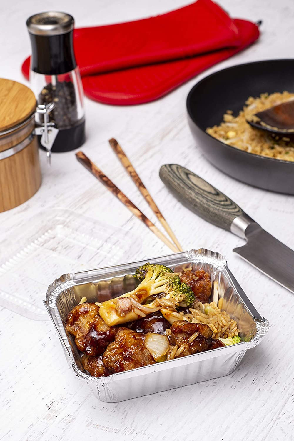 Lot de 2 POÊLES ALUMINIUM        /        Sc Alum 2 1/4 Lb Pan W Lid 2/24 Ct