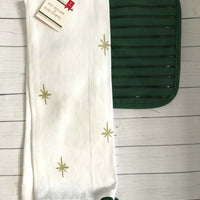 Pot Holder + Dish Towel - Merry Christmas & Green