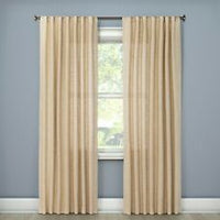 84"x54" Textured Weave Back Tab Window Curtain Panel Cream - Threshold™ (213 x 137 cm)