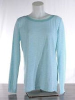 NWT Splendid Women's Stripe Button Back Heather light green Strip