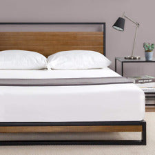 Zinus Suzanne Metal And Wood Platform Bed With Headboard / Box Spring Optiona... 1 PLACE