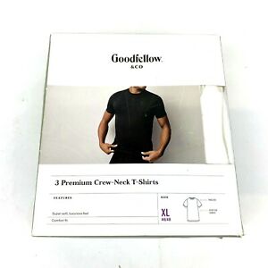 Goodfellow 3 White Premium Crew Neck T Shirts Mens Size M