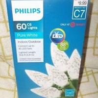 Philips 60ct Christmas LED C6 Faceted String Lights Pure White