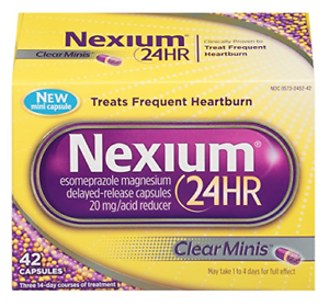 Nexium 24HR ClearMinis - Capsules de soulagement des brûlures d'estomac à libération retardée, réducteur d'acide esomeprazole et magnésium, 42 unités