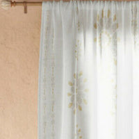 137cm x 213cm Amber Medallion Sheer Curtain Panel Off White ( ONE Panel)