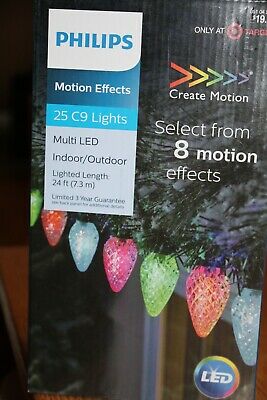 Philips 25ct Christmas LED 8 Function Faceted C9 String Lights Multicolored