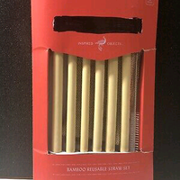 Bamboo Straw Set Cleaner & Bag Reusable