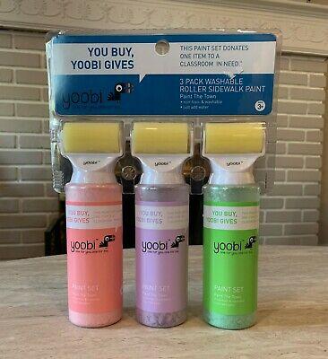 Yoobi 3 Pack Washable Roller Sidewalk Paint NEW Ages 3