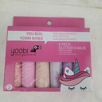 Yoobi Glitter Chalk 6 Pack Bonus Unicorn Stencil MCI