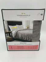 
              Twin Electric Solid Microplush Bed Blanket Gray - Threshold™
            