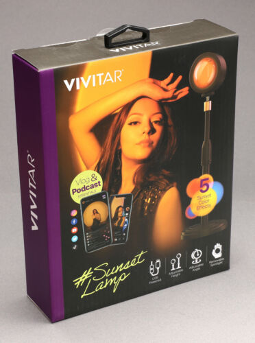 Vivitar Sunset Lamp Vlog & Podcast 5 Sunset Colors Adjustable Height & Angle