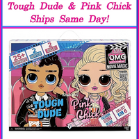 L.O.L. Surprise! O.M.G. Movie Magic Tough Dude and Pink Chick 2pk Fashion Dolls