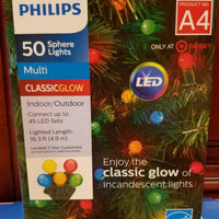 Philips 50ct Christmas LED Smooth Sphere String Lights Multicolored