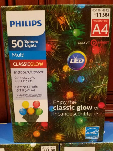 Philips 50ct Christmas LED Smooth Sphere String Lights Multicolored