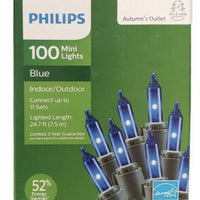 Philips 100ct Christmas Incandescent Smooth Mini String Lights Blue