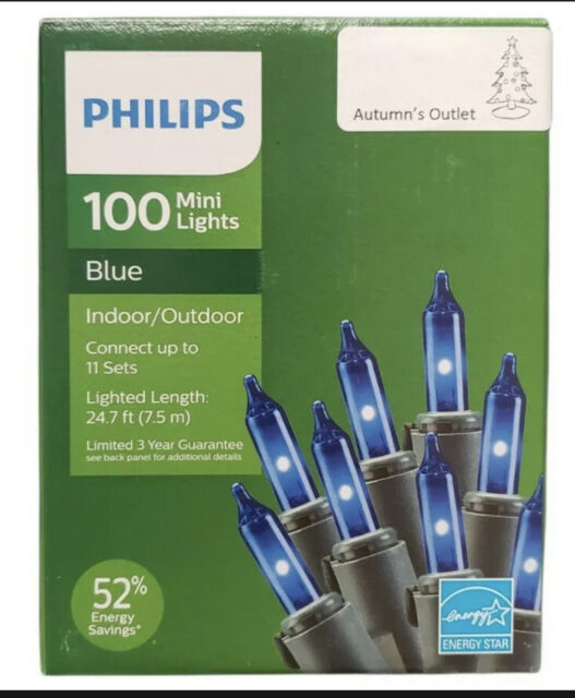 Philips 100ct Christmas Incandescent Smooth Mini String Lights Blue