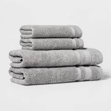 4pc Performance Hand Towel/Washcloth Set Gray - Thresholda