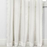 95"x42" Lace Trim Light Filtering Window Curtain Panel Sour Cream - Opalhousea