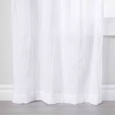 106cm x 241cm Crushed Sheer Curtain Panel White (ONE Panel)