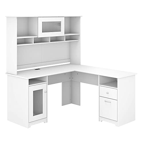 Bush Furniture Cabot 60W L Shaped Computer Desk with Hutch