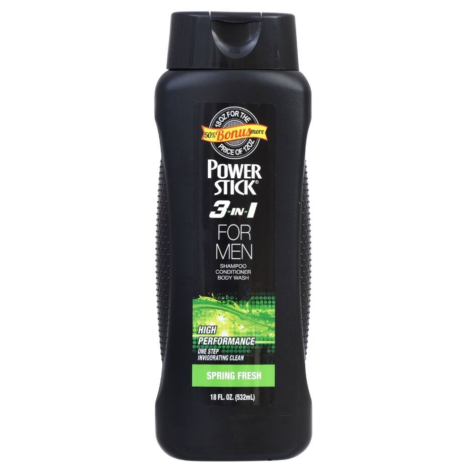 Power Stick Spring Fresh 3-in-1 for Men, 18-oz. Bottles