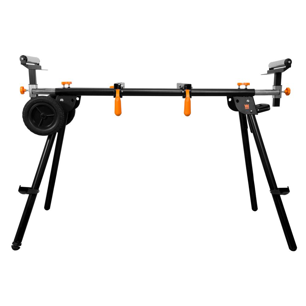 WEN Collapsible Rolling Miter Saw Stand with 3 Onboard Outlets, MSA330